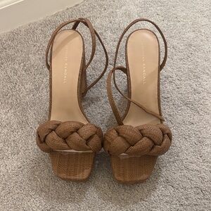 Loeffler Randall Tan Braided Sandals
